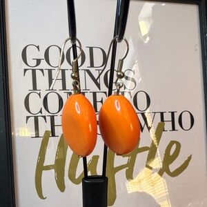 Bright Orange Dangle Earrings